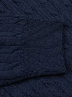 Crew neck cable merino