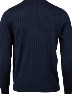 Crew neck cable merino
