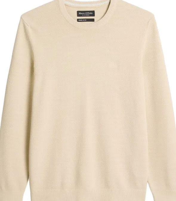 Crewneck, cotton slub, piqué struct