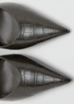 Croc-effect heeled shoes