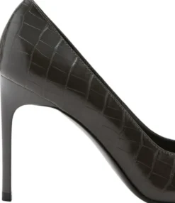 Croc-effect heeled shoes