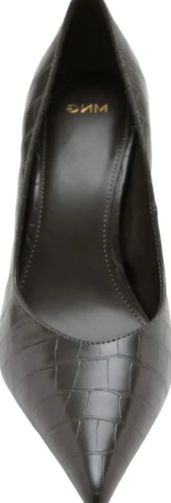 Croc-effect heeled shoes