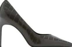 Croc-effect heeled shoes
