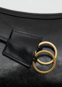Crossbody bag with charms and rings