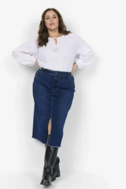 Curvy WA-SUMMER 6 Nederdel Mørk denim