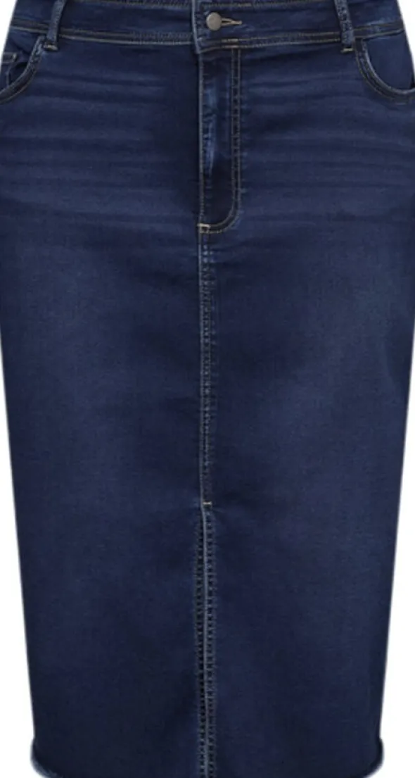 Curvy WA-SUMMER 6 Nederdel Mørk denim