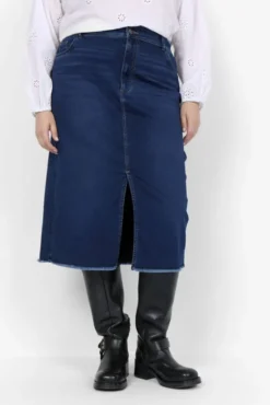 Curvy WA-SUMMER 6 Nederdel Mørk denim
