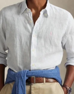 Custom Fit Striped Linen Shirt