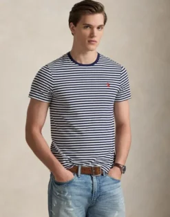 Custom Slim Fit Striped Jersey T-Shirt