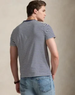 Custom Slim Fit Striped Jersey T-Shirt