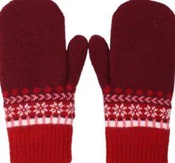 Danewalnut Mittens Dk Bordeaux JAQUARD