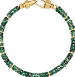 Dark Green Malachite Heishi Bracelet