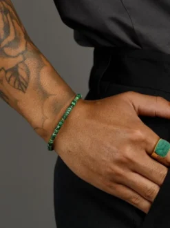 Dark Green Malachite Heishi Bracelet