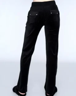 Del Ray Classic Velour Pant Pocket Design