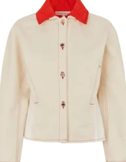 2453 Double Rinse Denim, Peplum Collar Jacket