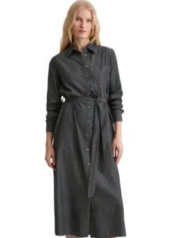 Dress, midi length, kent collar, bu