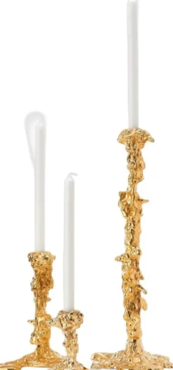 Drip candle holder gold S