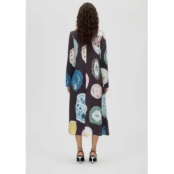 2263 Dry Viscose, Long Sleeve Midi Dress