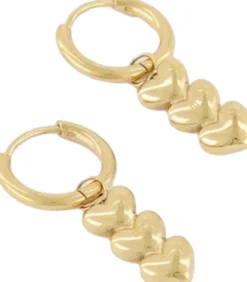 Earrings with three hearts