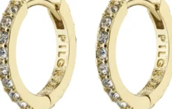 EBNA small crystal hoops gold-plated