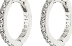 EBNA small crystal hoops silver-plated