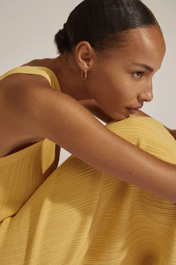 EDDY recycled organic shaped large hoops gold-plated