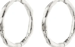 EDDY recycled organic shaped large hoops silver-plated