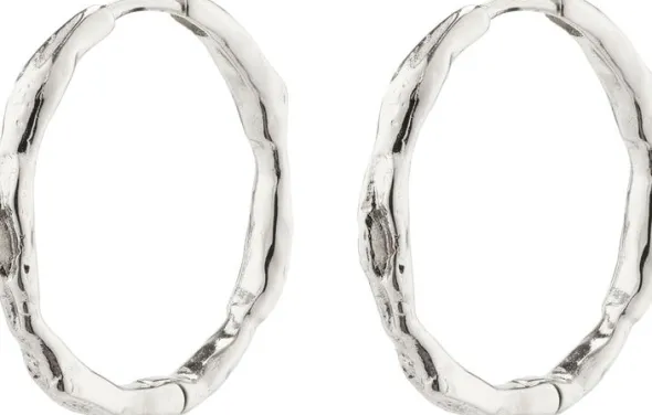 EDDY recycled organic shaped large hoops silver-plated
