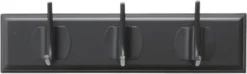 EDGY coat rack, 3 hooks - black w. black finish