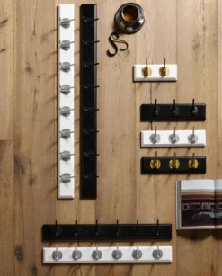 EDGY coat rack, 6 hooks - white w. chrome finish