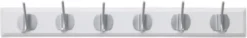 EDGY coat rack, 6 hooks - white w. chrome finish