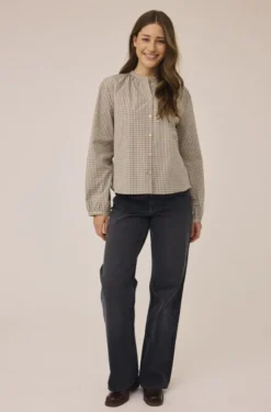 Ellen 3 Check Cotton Shirt - 100% Cotton GOTS