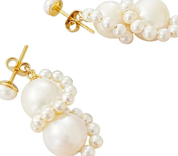 Elsie Pearl Earrings - Gold