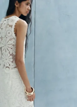 Embroidered top with openwork detai