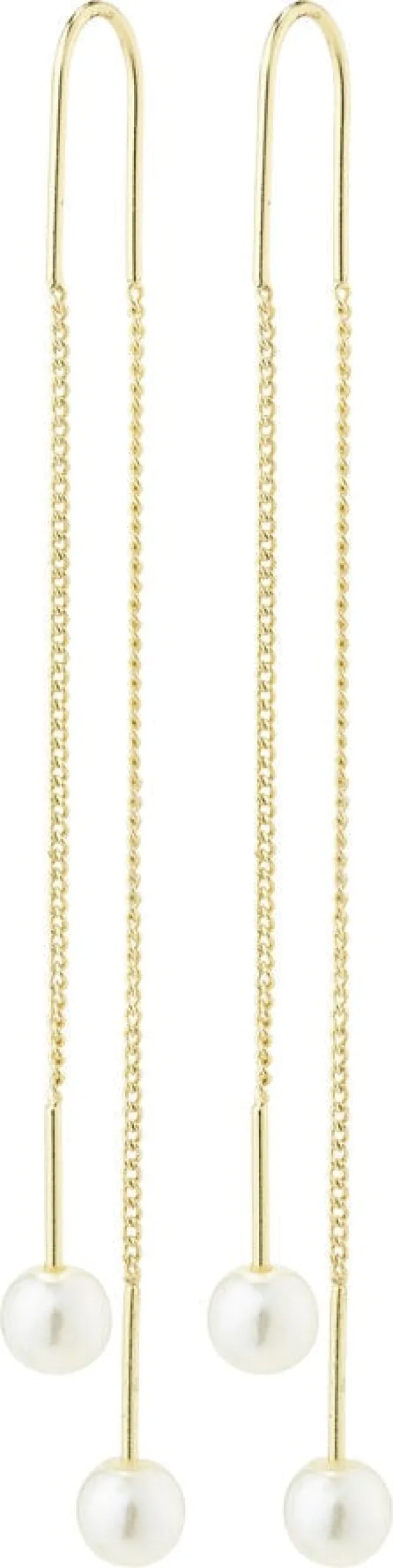 EUONIA pearl chain-earrings gold-plated