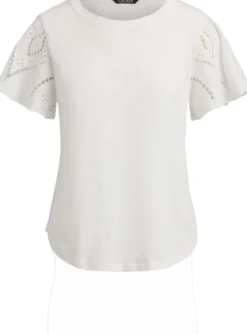 Eyelet Cotton Jersey & Broadcloth Top