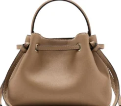 Faux-leather bucket handbag