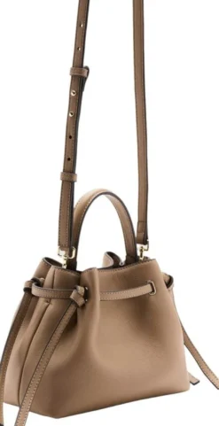 Faux-leather bucket handbag