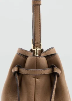 Faux-leather bucket handbag