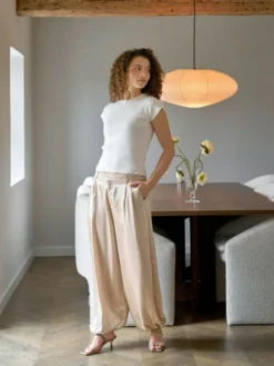 Fayla Drapy Satin Balloon Pants