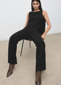 Fine-knit trousers with elastic wai