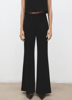 Fine-knit trousers with elastic wai