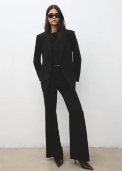 Fine-knit trousers with elastic wai