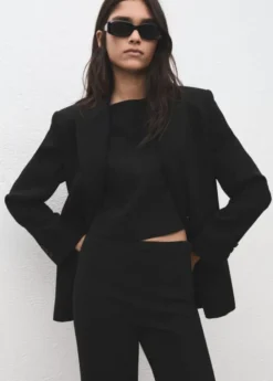 Fine-knit trousers with elastic wai