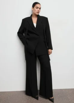 Fine-knit trousers with elastic wai