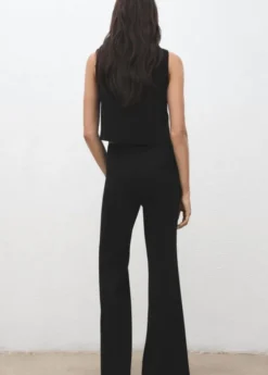 Fine-knit trousers with elastic wai