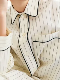 Fineline Long Nightshirt-M/L-Ivory