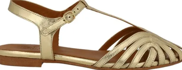 Flad sandal med smuk organisk frontdetalje