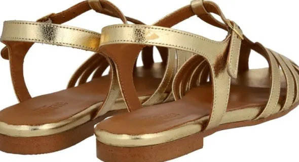 Flad sandal med smuk organisk frontdetalje