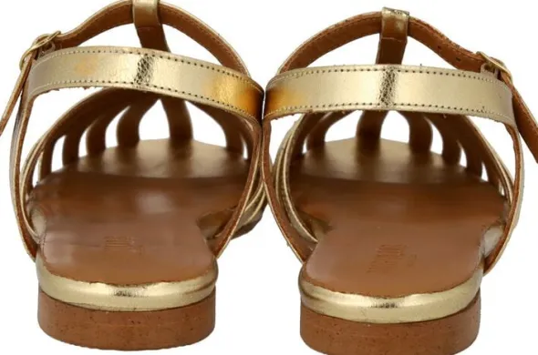 Flad sandal med smuk organisk frontdetalje